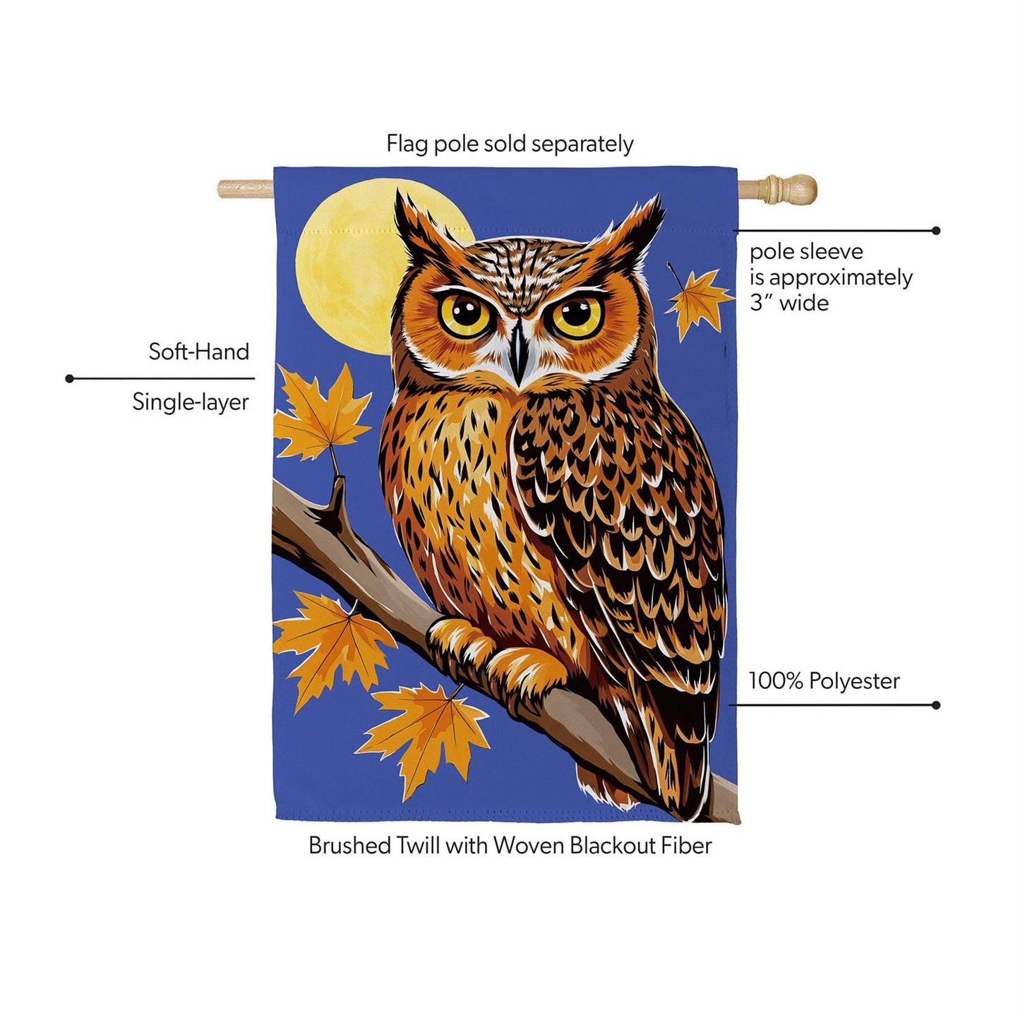 Moonlight Owl Suede Flag
