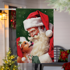 Santa & Olive Suede Flag