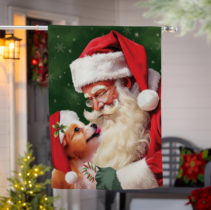 Santa & Olive Suede Flag