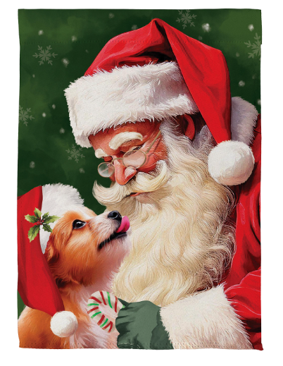 Santa & Olive Suede Flag