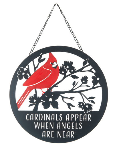 Round Laser Cut Cardinal Memorial Wall Decor