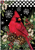 Cardinal Pine Cones Flag