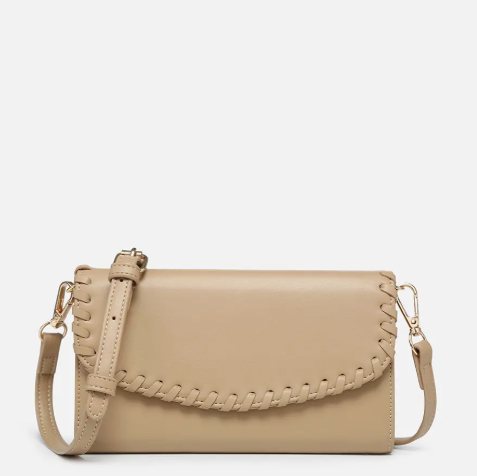 Kyle Whipstitch Wallet/Crossbody - Taupe
