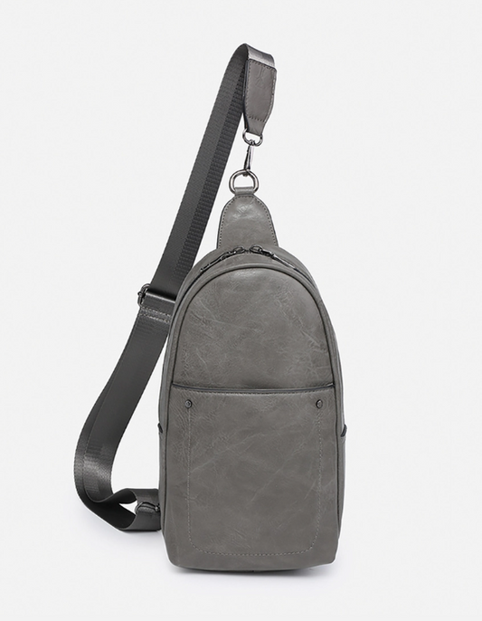 Pamela Sling Bag w/ Dbl Zip & Removable Strap Charcoal
