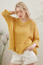 Kari See Through Loose Fit Distressed Knit