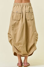 Side Tuck Detail Midi Skirt