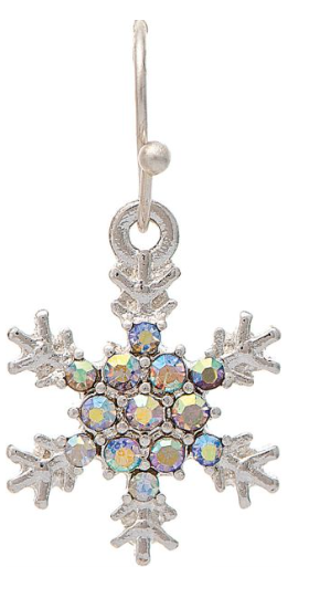 Silver Clear Crystal Snowflake Earring