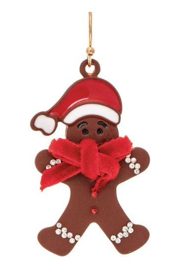 Silver Gingerbread Santa Earring