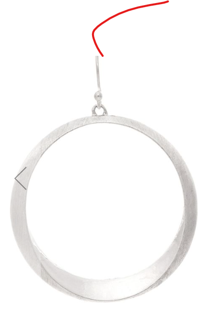 Silver Mobius Twist Circle Earring