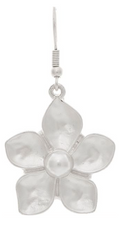 Silver Sculpted Flower Earring