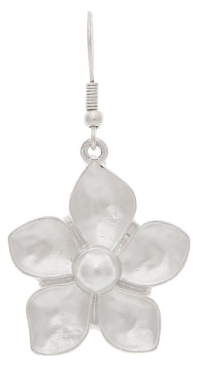 Silver Sculpted Flower Earring