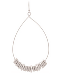 Silver Square Stack Bead Teardrop Earring