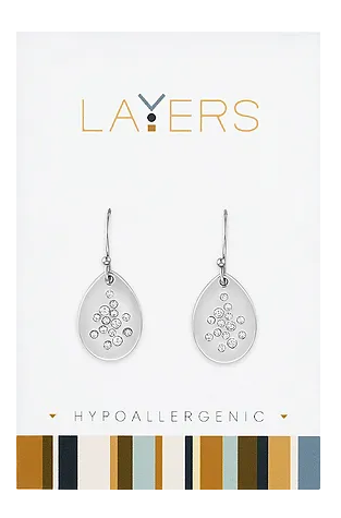 Silver Stardust Dangle Layers Earrings Layers Earrings 594-S