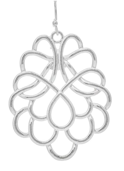 Silver Swirly Loop Loop