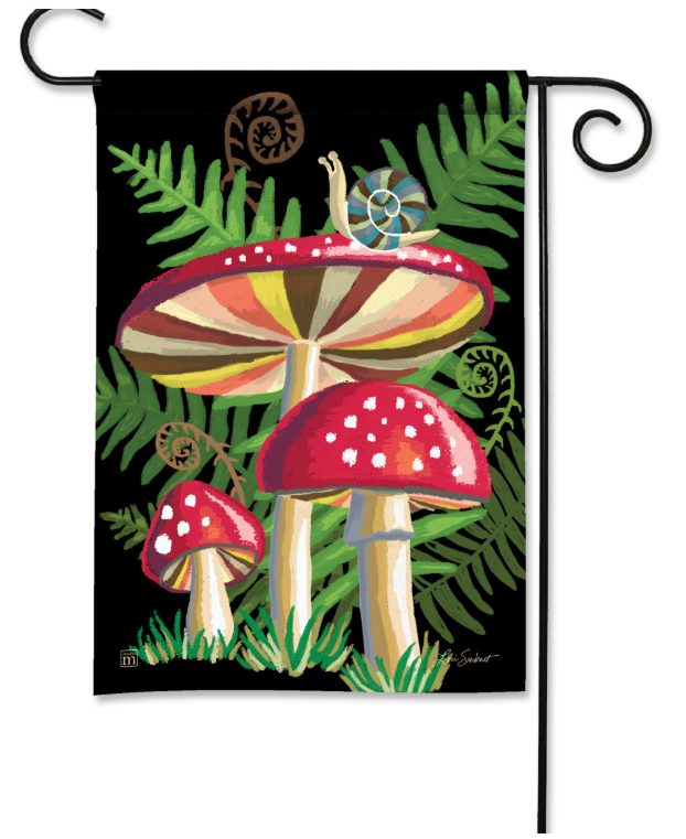 Snail's Mushroom Garden Flag