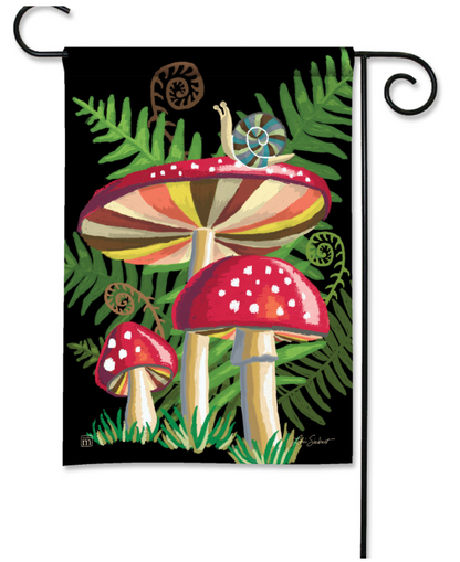 Snail's Mushroom Garden Flag
