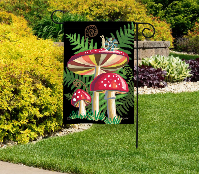Snail's Mushroom Garden Flag