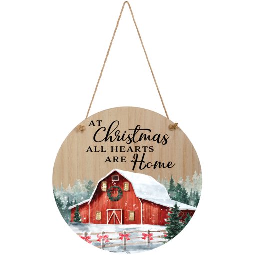 "Snowy Barn" Door Hanger