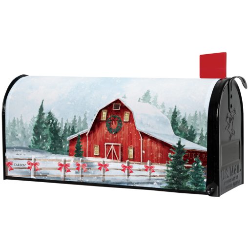 "Snowy Barn" Mailbox Cover