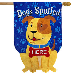 Spoiled Pup Burlap Flag
