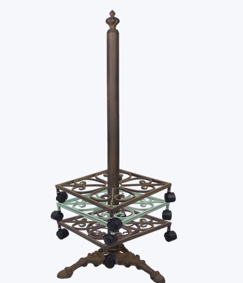 Metal Square Roller Planter Stand