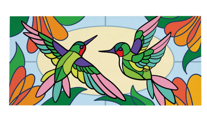 Stained Glass Hummingbirds Sassafras Switch Mat