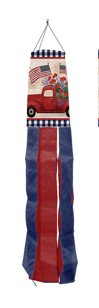 Stars and Stripes Truck Patriotic Windsock