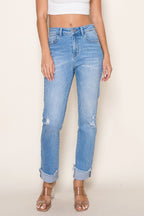 Fiore Straight Cuffed Stretch Jeans Light Wash