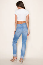 Fiore Straight Cuffed Stretch Jeans Light Wash
