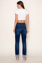 Fiore Straight Cuffed Stretch Jeans Dark Wash