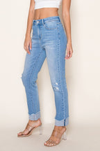 Fiore Straight Cuffed Stretch Jeans Light Wash