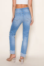 Fiore Straight Cuffed Stretch Jeans Light Wash