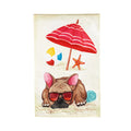 Summer Beach House Burlap Flag