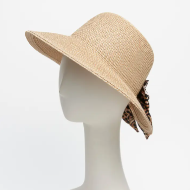Sun Hat Zaya Boho Wide Brim Ponytail with Bow