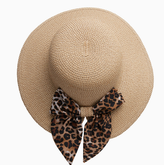 Sun Hat Zaya Boho Wide Brim Ponytail with Bow