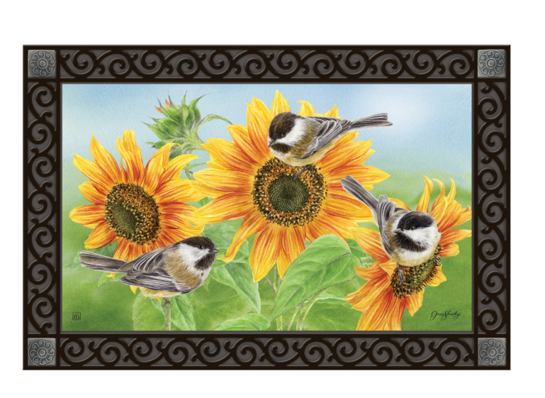 Sunflowers and Chickadees MatMate