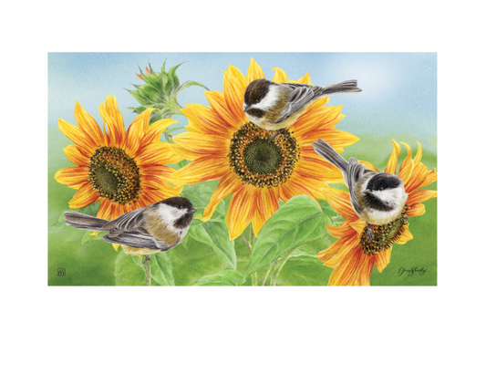 Sunflowers and Chickadees MatMate