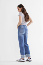 Mica Super High Rise Relaxed Straight Cuffed Leg