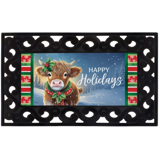 "Seasons Greetings Cow" Mat