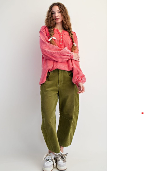 CRYSTAL TEXTURED THERMAL WASHED HENELY TOP