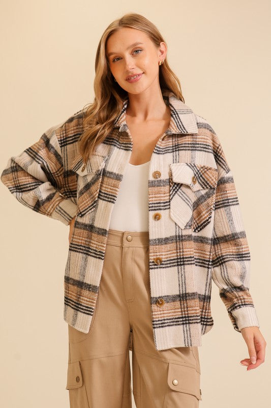 Cozy Plaid Button Up Shacket