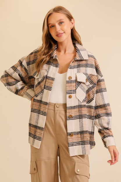 Cozy Plaid Button Up Shacket