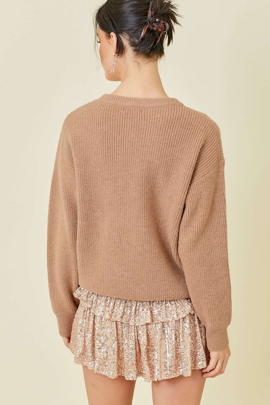 Thankful Pumpkin 3d Embroidered Sweater