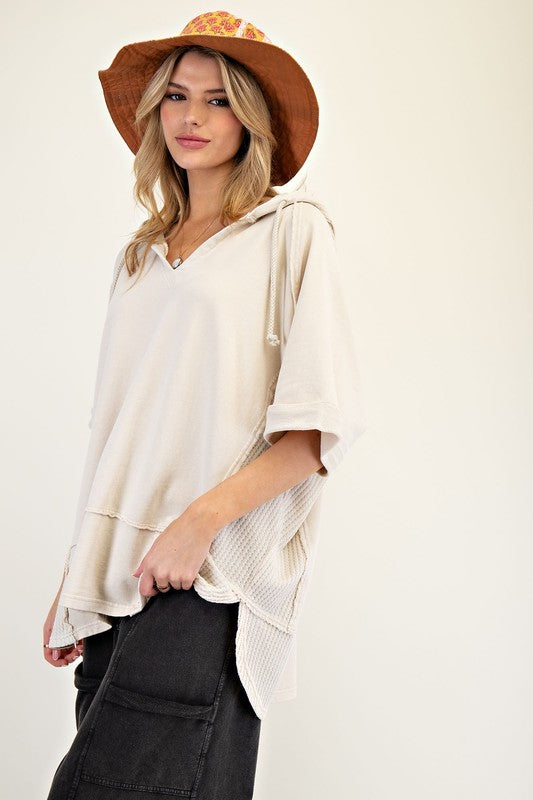 Thermal Mix Terry Knit Mineral Washed Hoodie