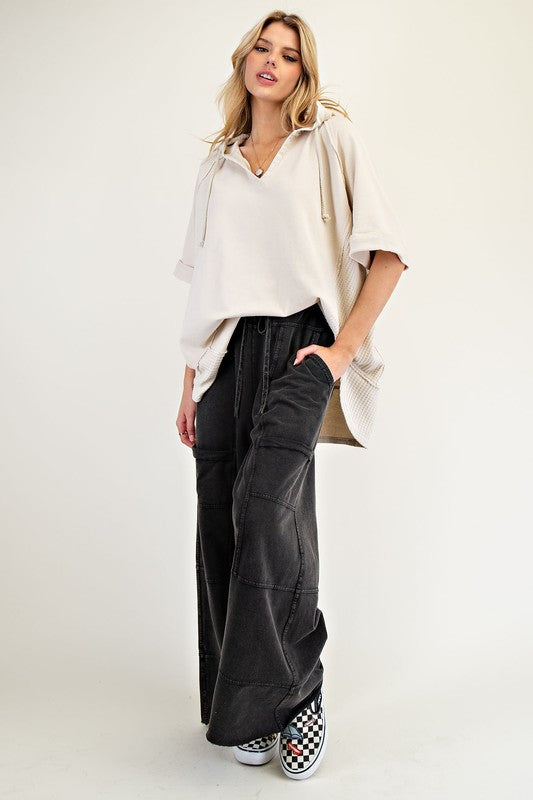 Thermal Mix Terry Knit Mineral Washed Hoodie