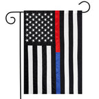 Thin Blue & Red Line Embroidered Flag