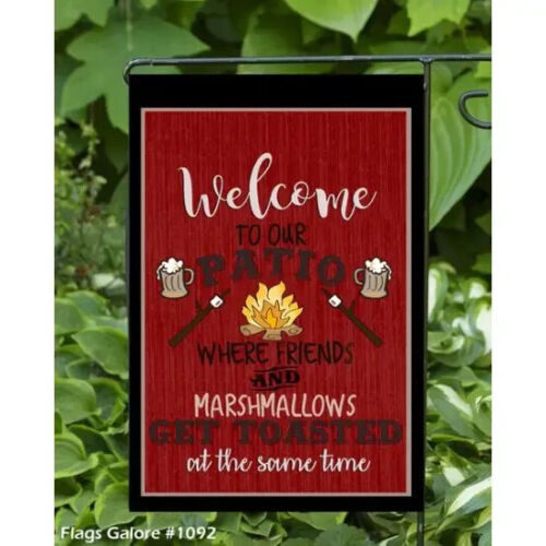 Toasted Friends and Marshmallows Garden Flag