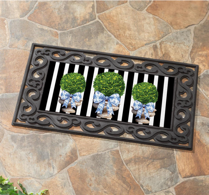 Topiary With Bow Sassafras Switch Mat