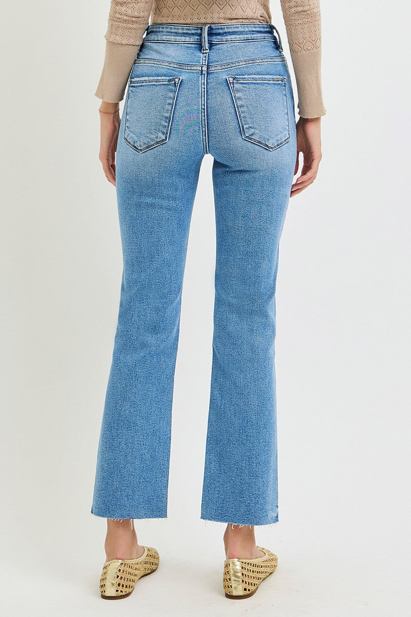 Tummy Control High Rise Ankle Slim Straight Jeans