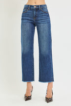Tummy Control High Rise Crop Straight Jeans
